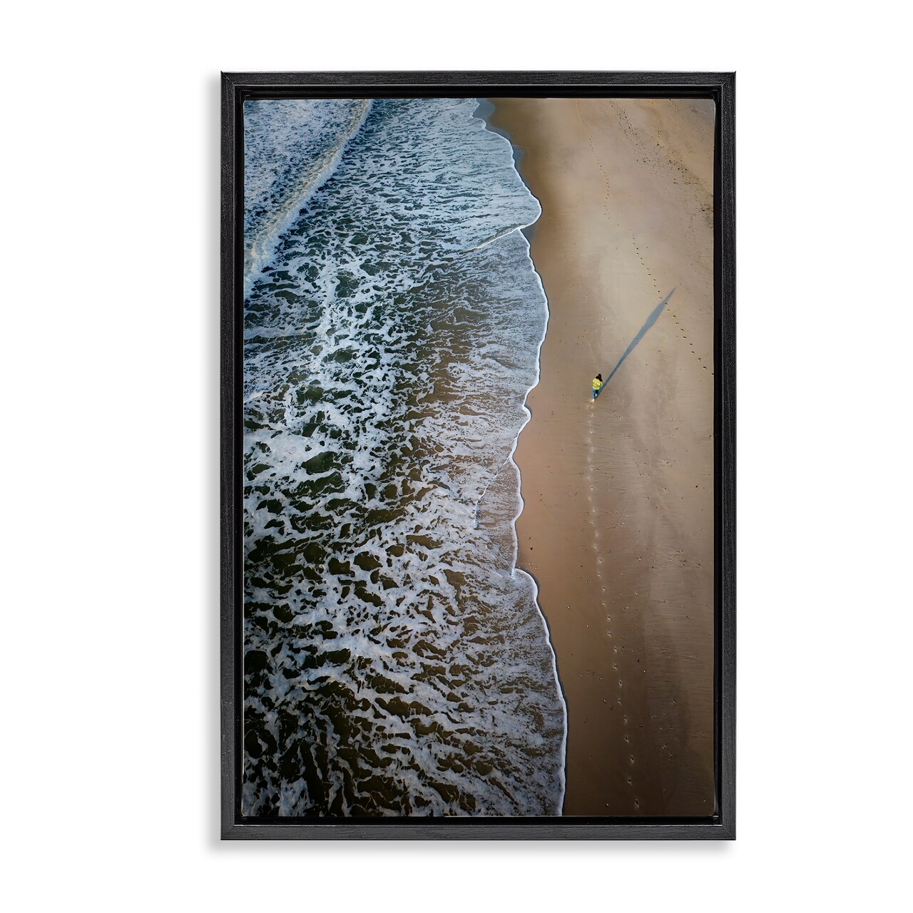 Stupell Industries Vertical Aerial Beach View Framed Floater Canvas Wall Art Design by Rick Berk